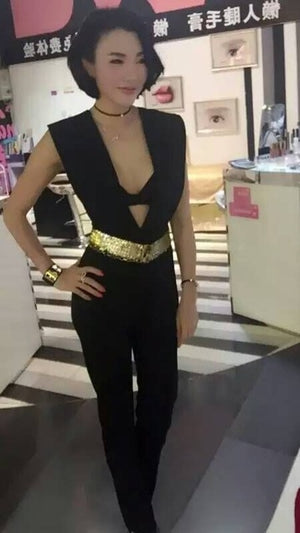 Open image in slideshow, High Quality Women Grey Bodycon Jumpsuit
