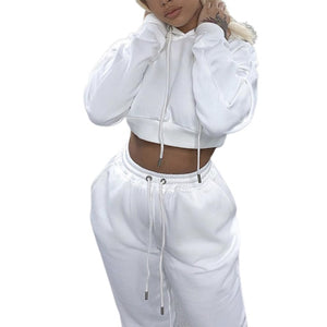Open image in slideshow, Casual Crop Top 2 Piece Tracksuits
