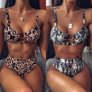 High Waist Leopard / Snake Bikini